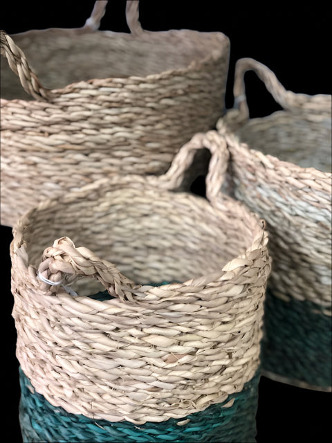 Malawian Basket Natural & Green
