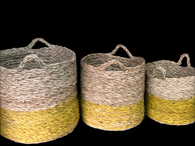 Malawian Basket Natural & Yellow