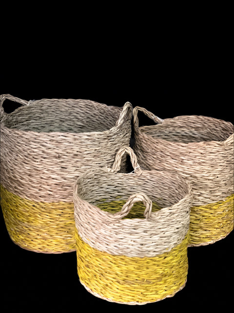 Malawian Basket Natural & Yellow