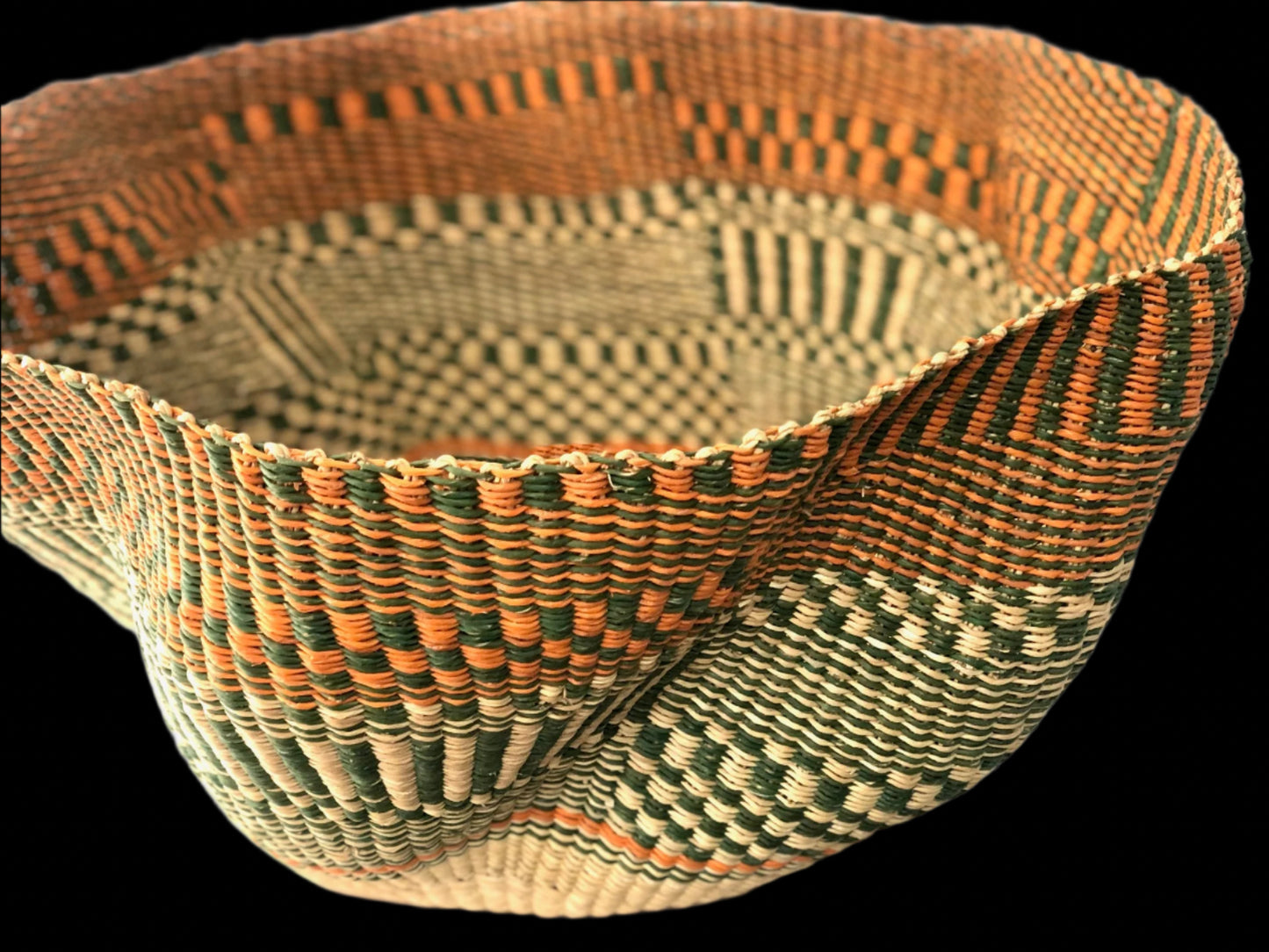 Bolga Wave Basket Colourful