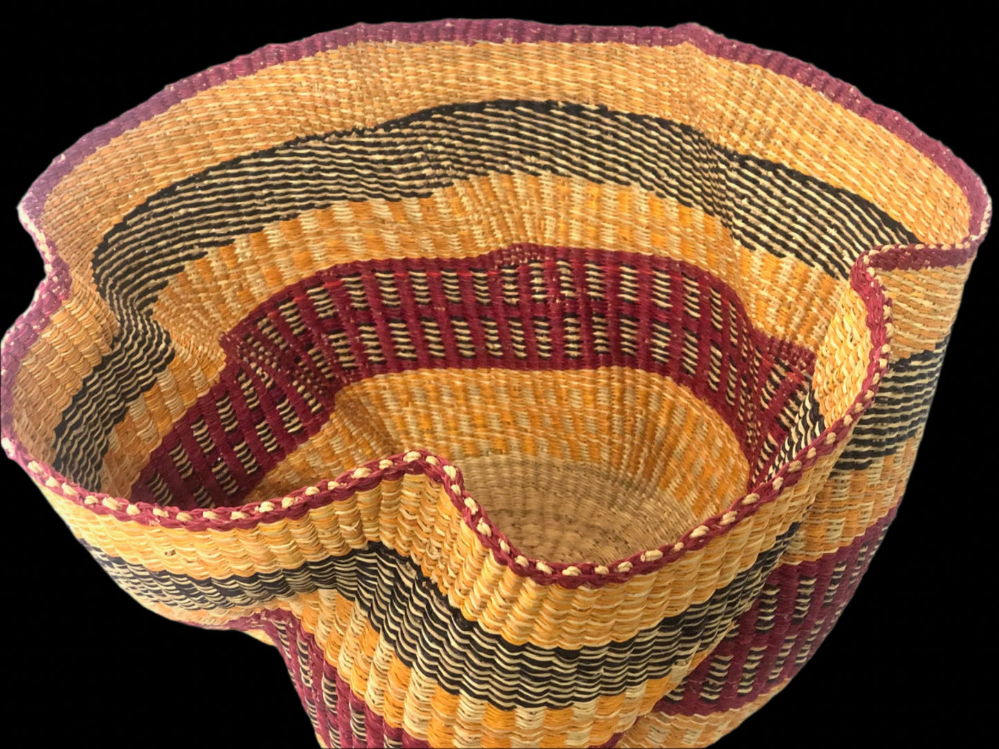 Bolga Wave Basket Colourful