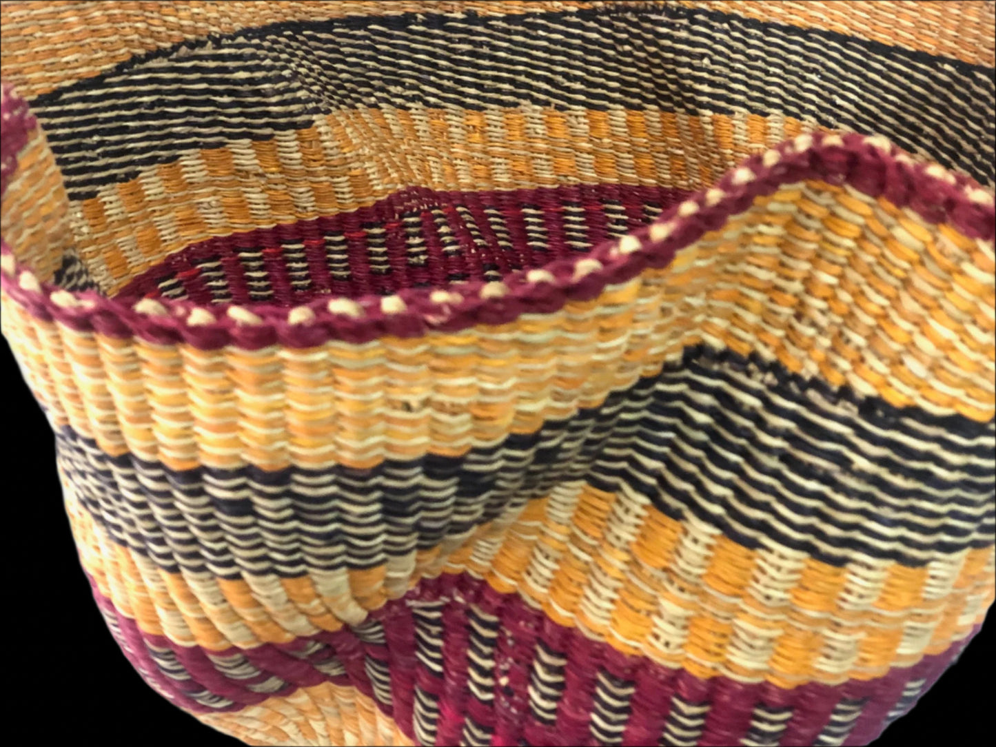 Bolga Wave Basket Colourful