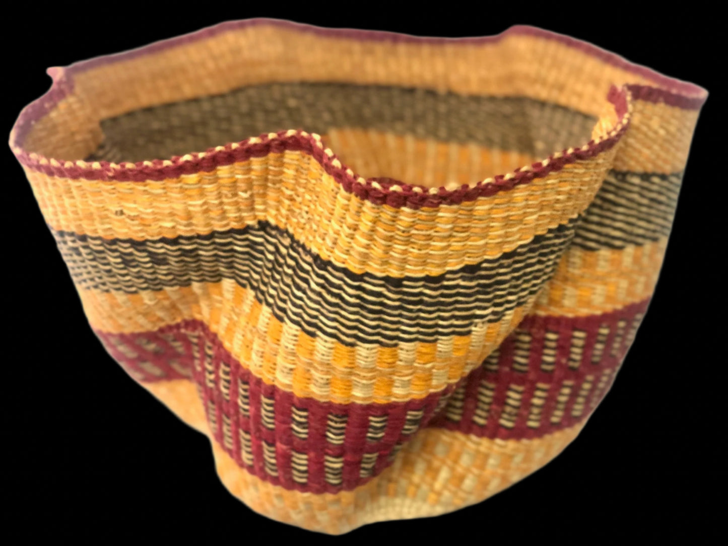 Bolga Wave Basket Colourful