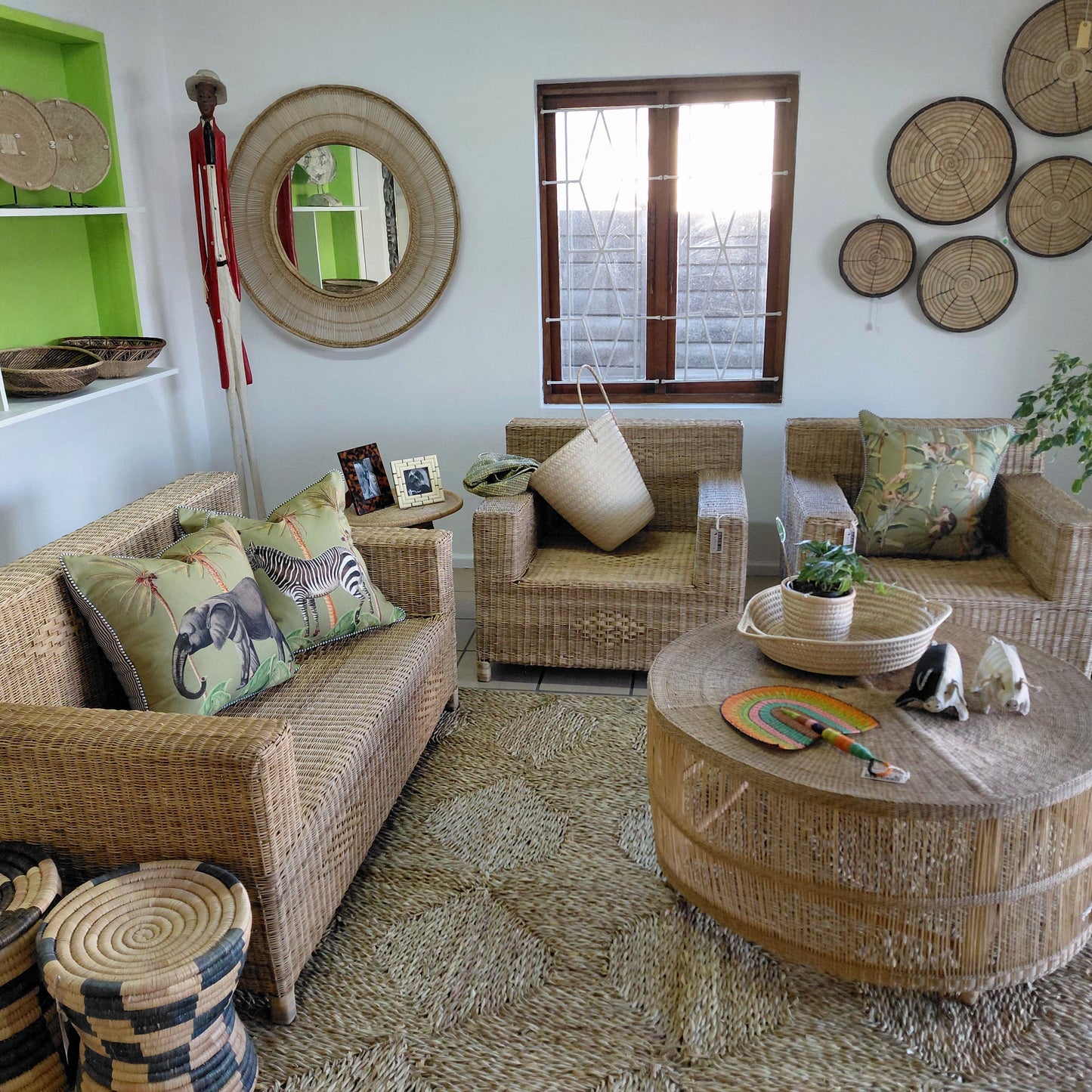 Two Seater Box-styled Malawian couch