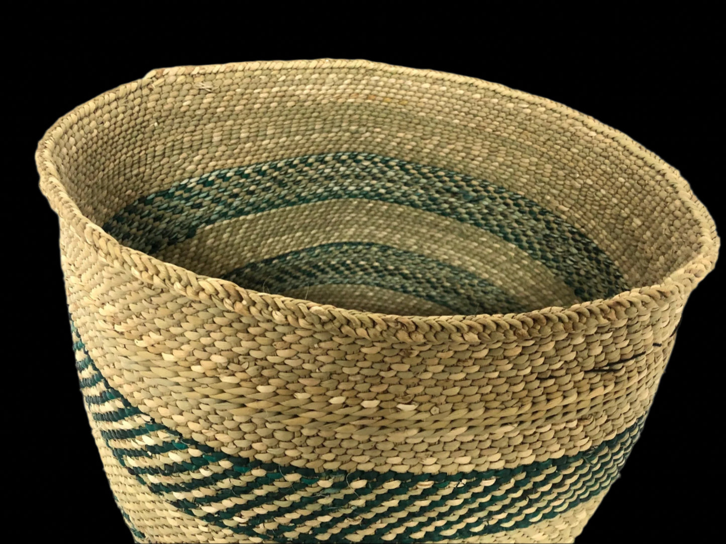 Malawian Basket Green & Natural