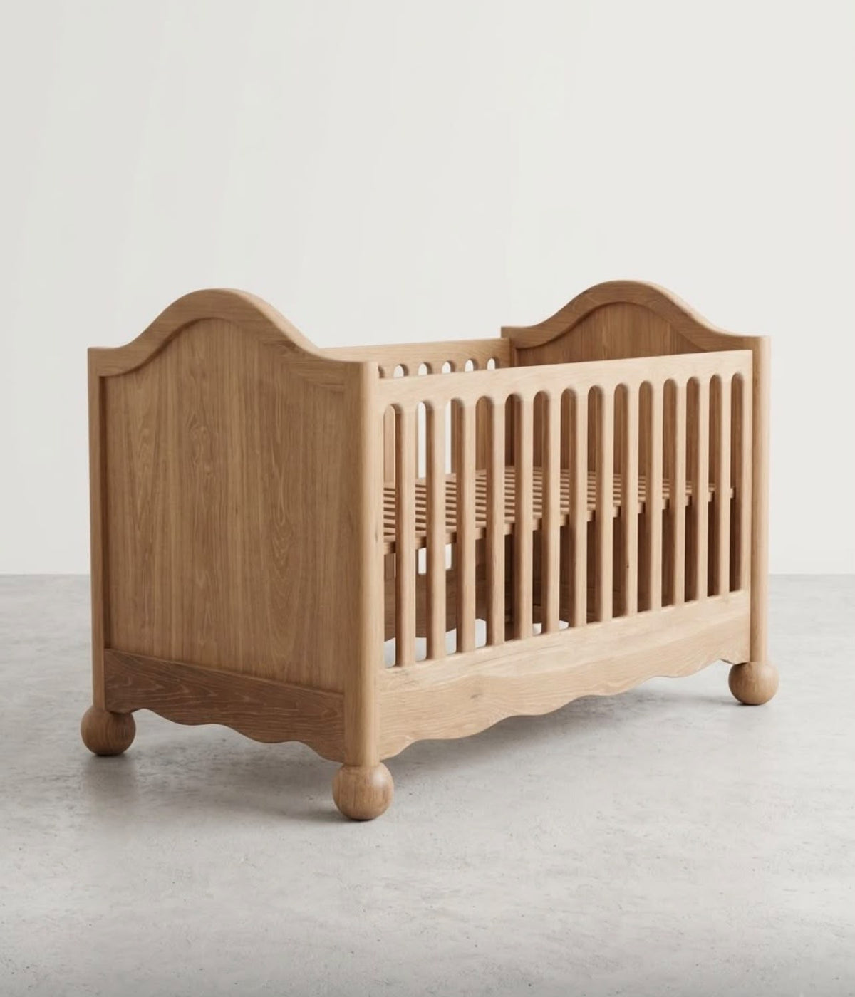 infant cot solid oak 
