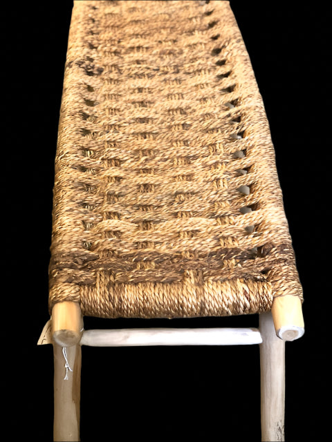 Wood & Banana Rope Bench – The Gathershop