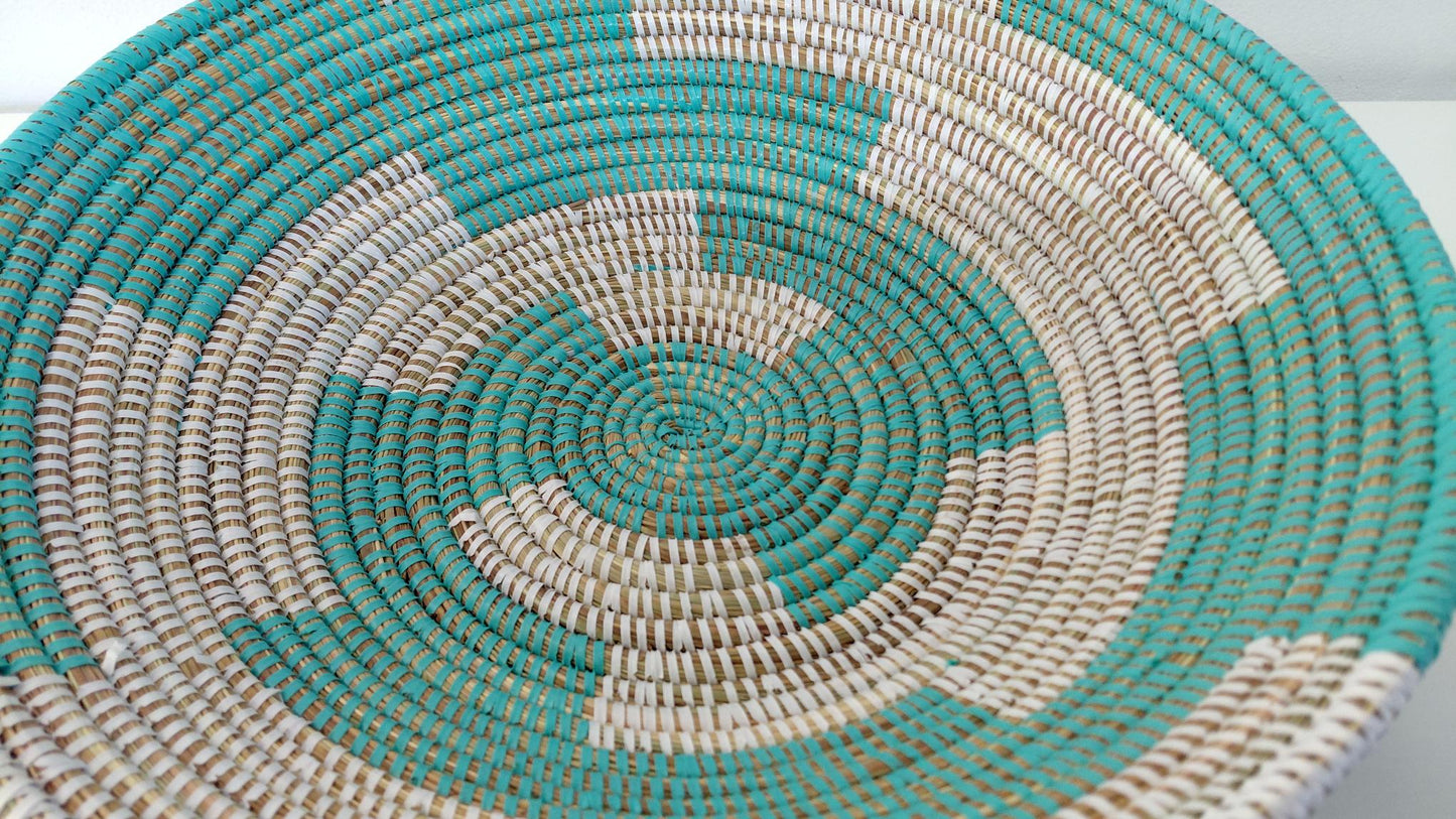 Senegalese Fele Basket Turquoise