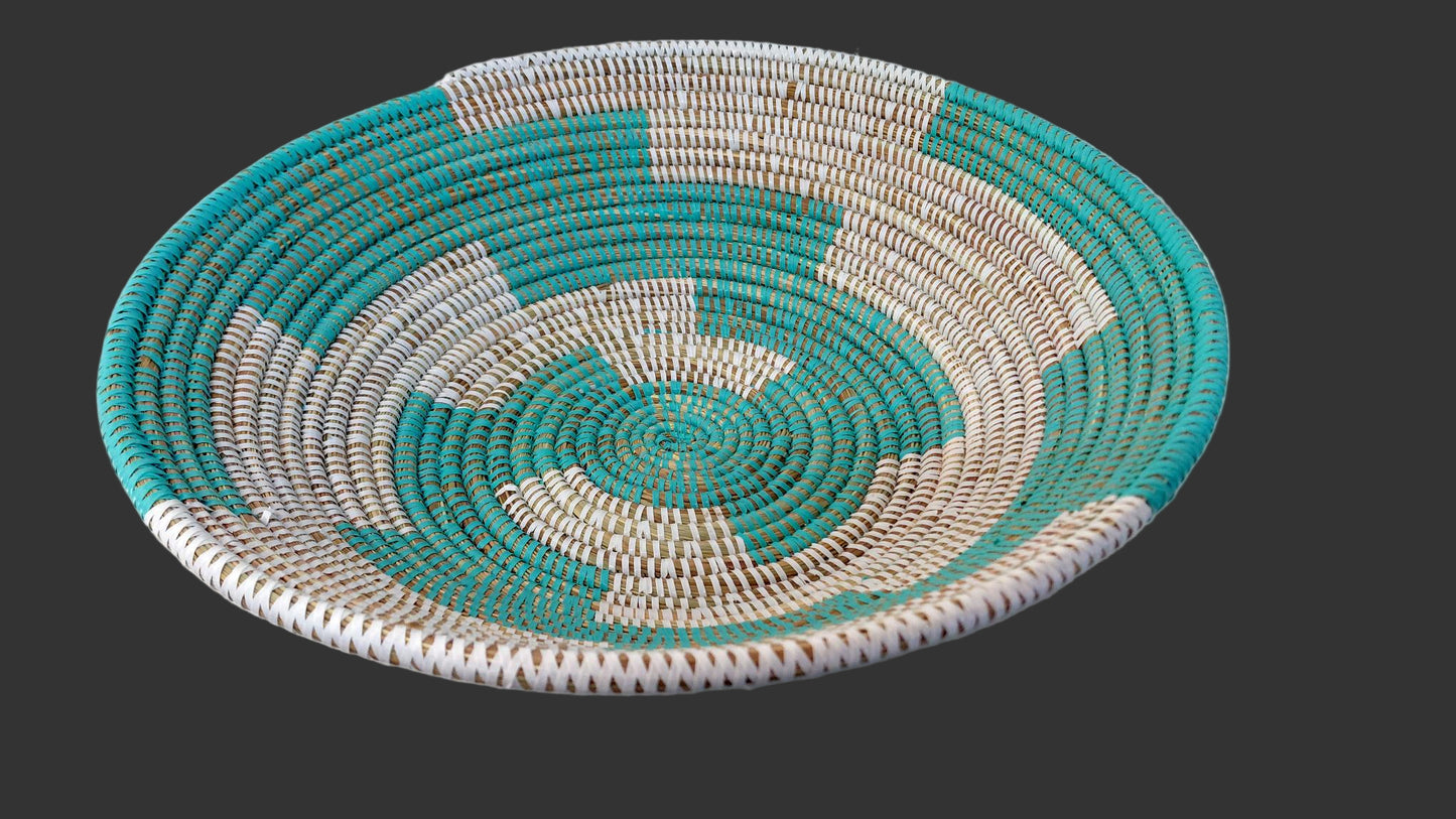 Senegalese Fele Basket Turquoise