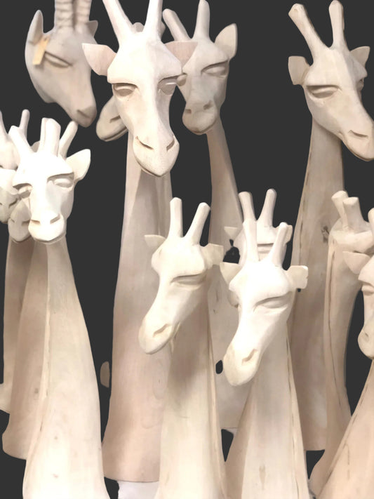 Wooden Giraffe Head