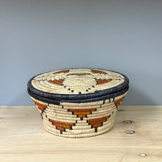 Malawian Colour  Basket with Lid - Small